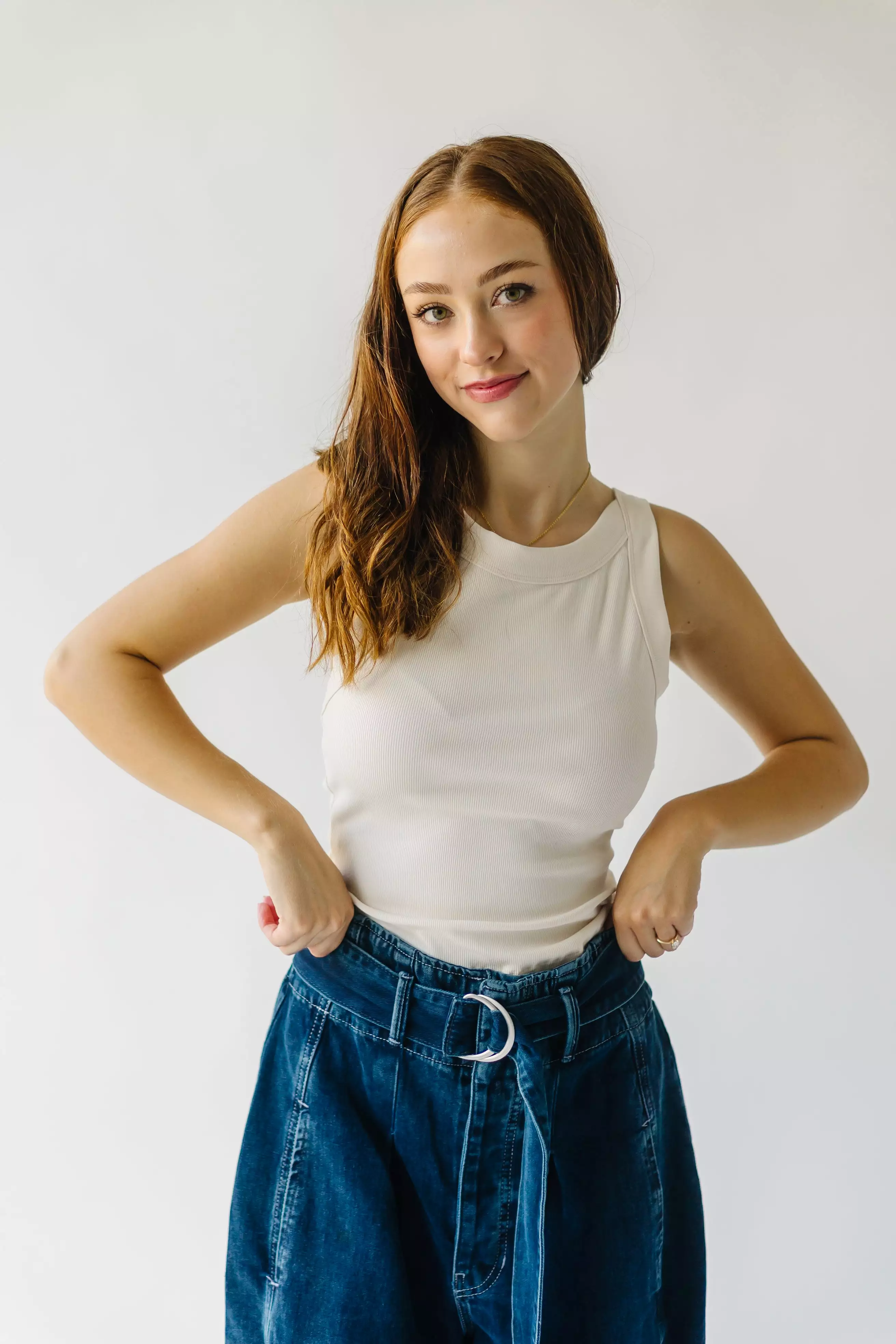 The Alecia Racerback Tank in Ivory