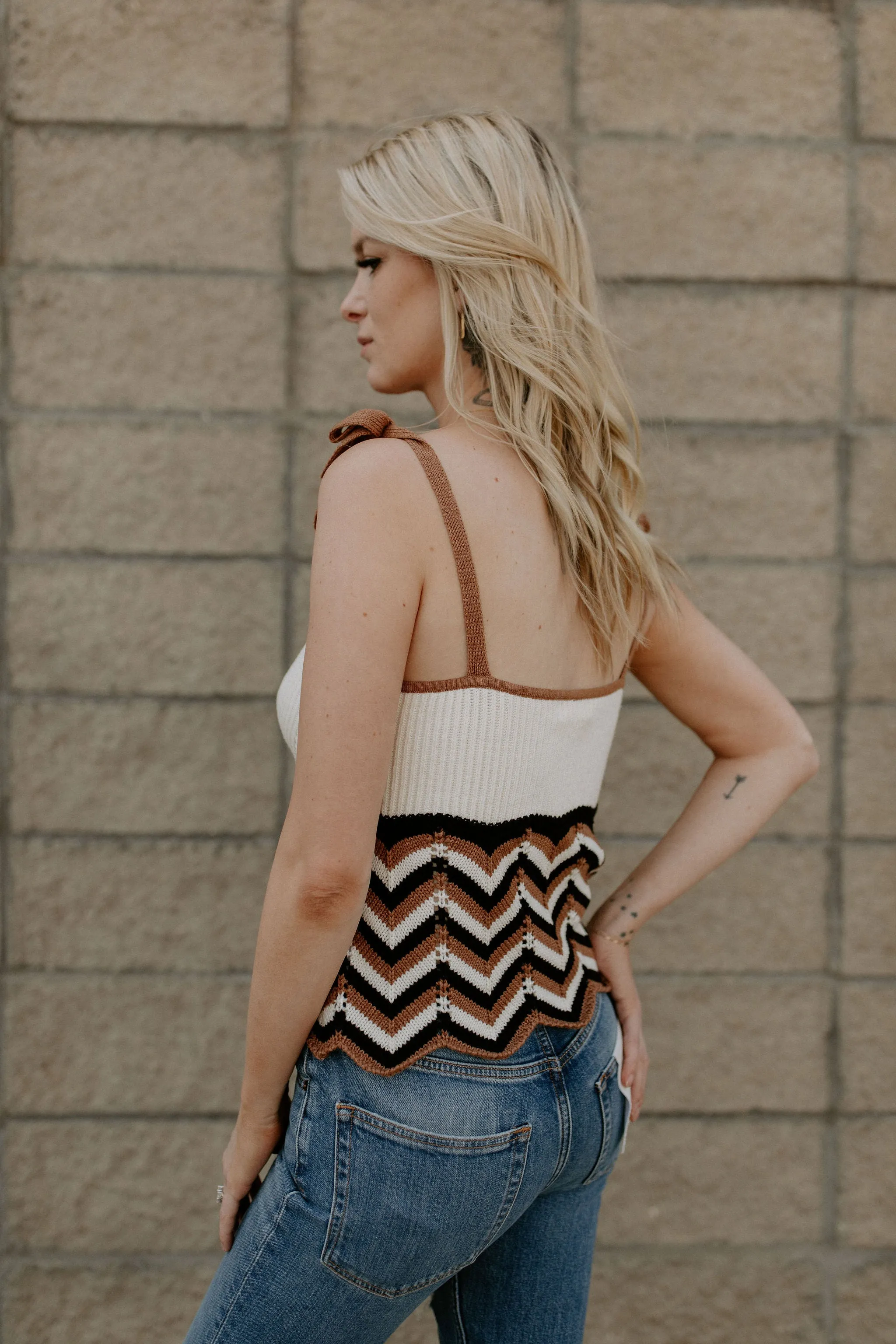 The Let's Dance Chevron Striped Knit Tank