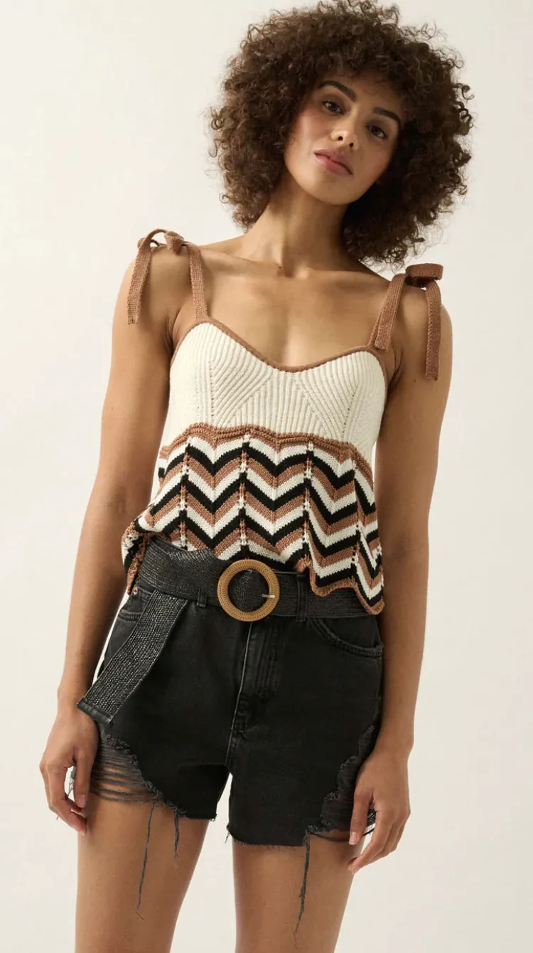 The Let's Dance Chevron Striped Knit Tank