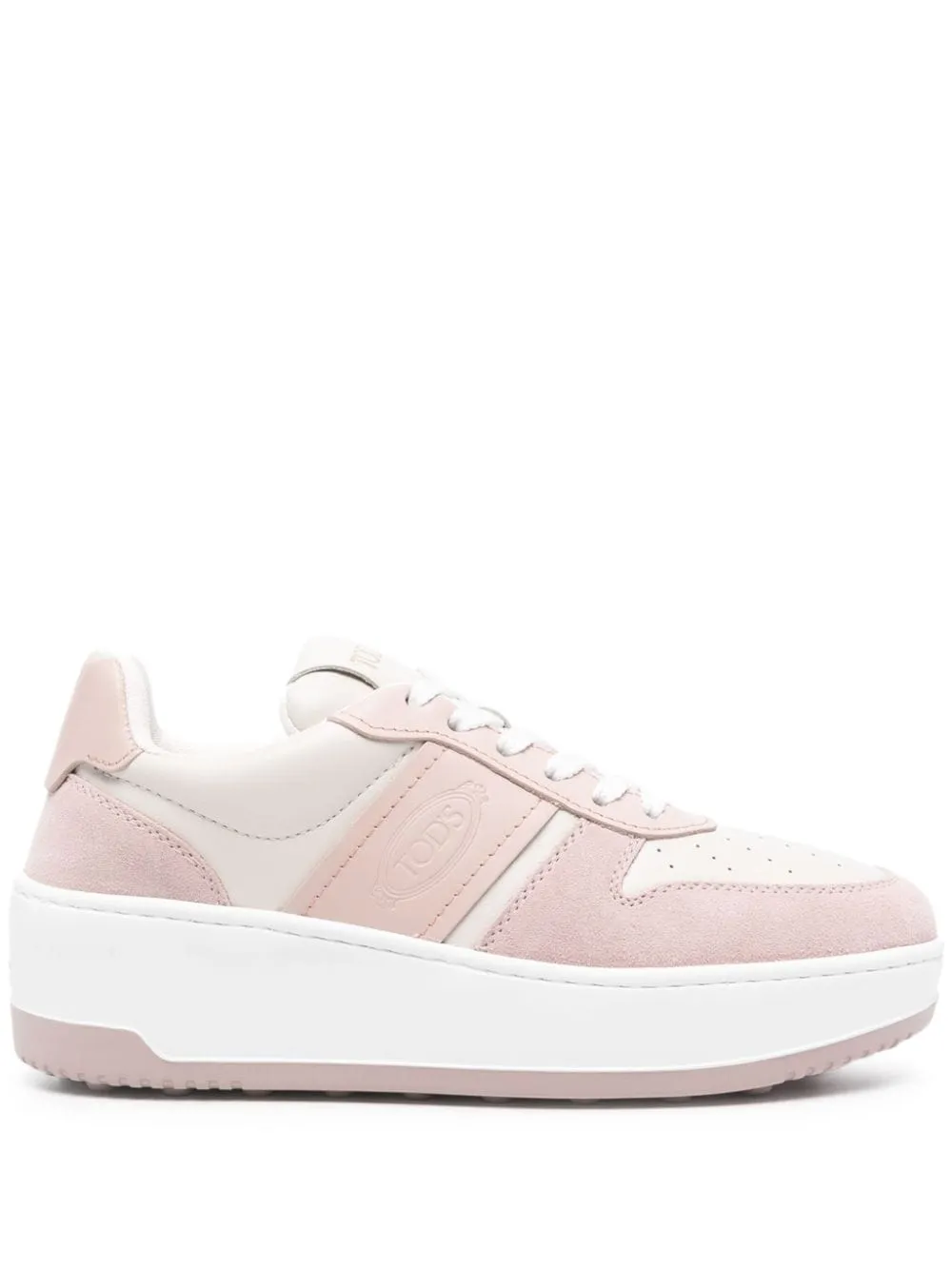 TOD'S Chic Pink Leather Platform Sneakers