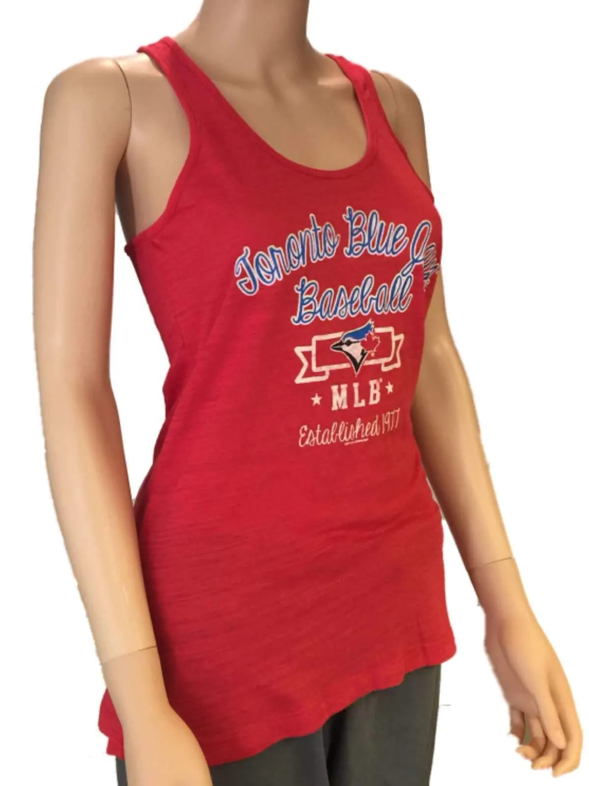 Toronto Blue Jays SAAG Women Red Sleeveless Racerback Tri-Blend Tank Top