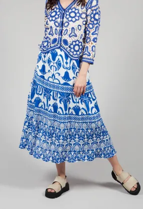 Valencia Skirt in Blue Print