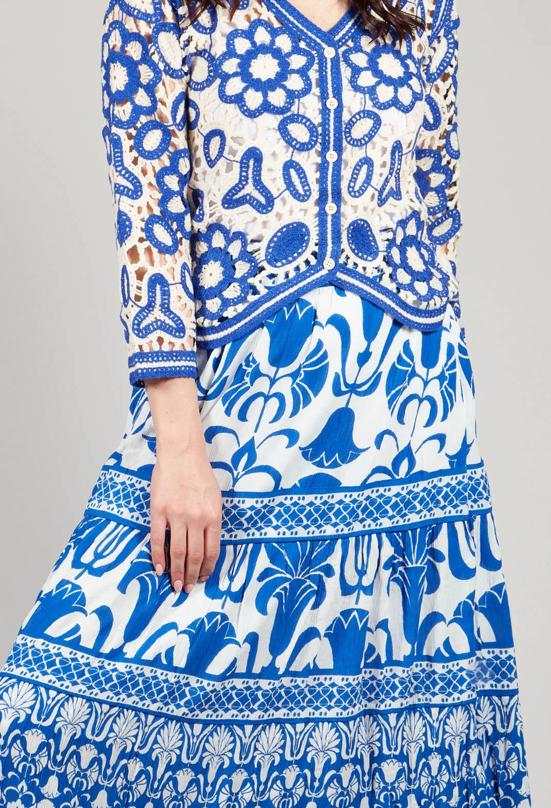 Valencia Skirt in Blue Print