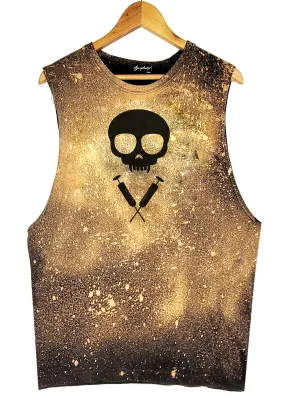 Vampire skull Bleached splatter tank top