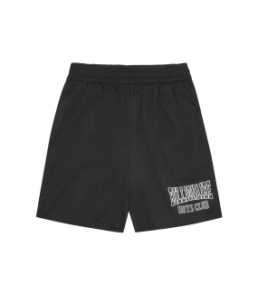 VARSITY LOGO MESH SHORTS - BLACK