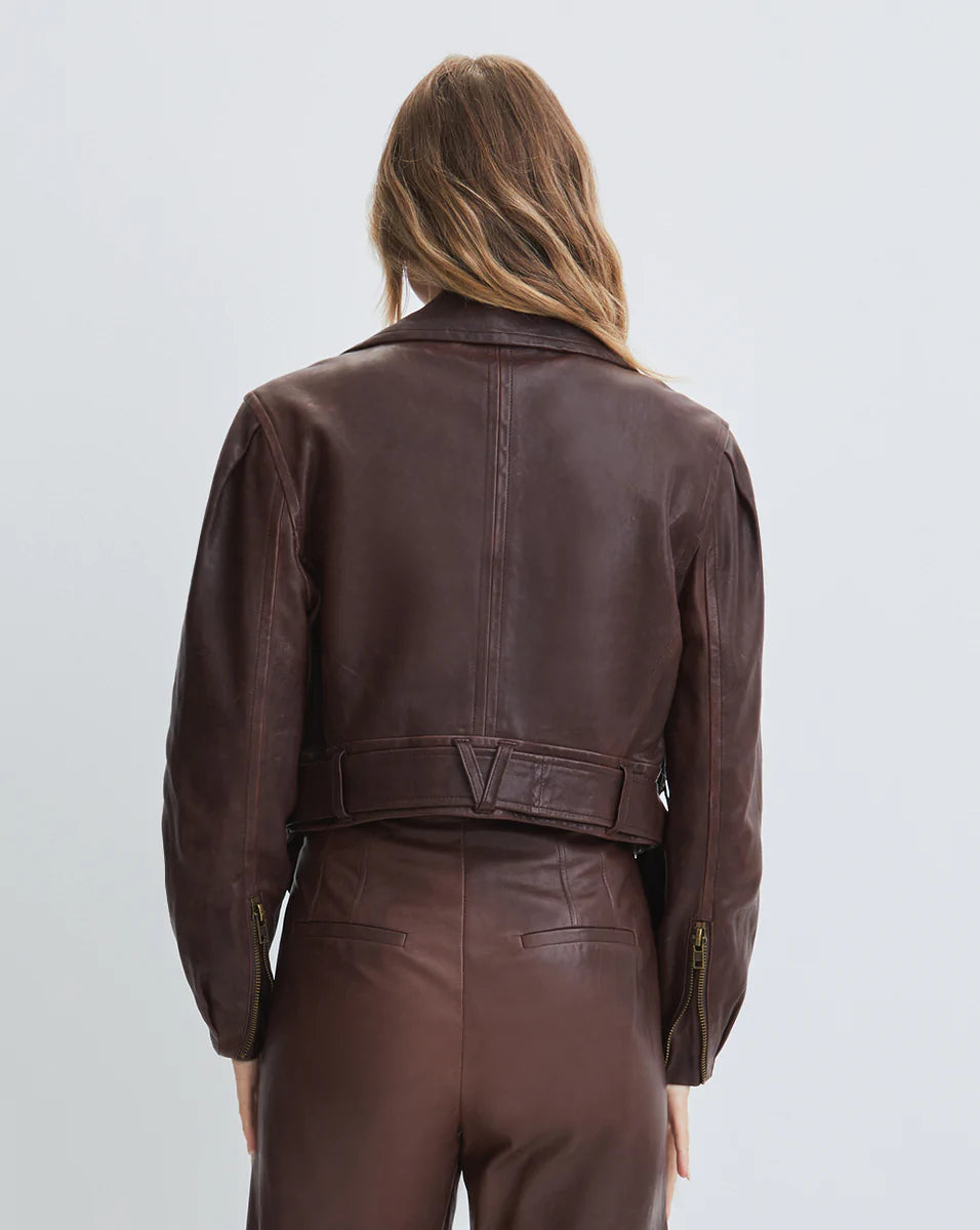 VERONICA BEARD Marea Leather Moto Jacket