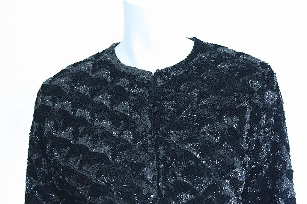 Vintage 50's Black Sequin Scalloped Pattern Jacket