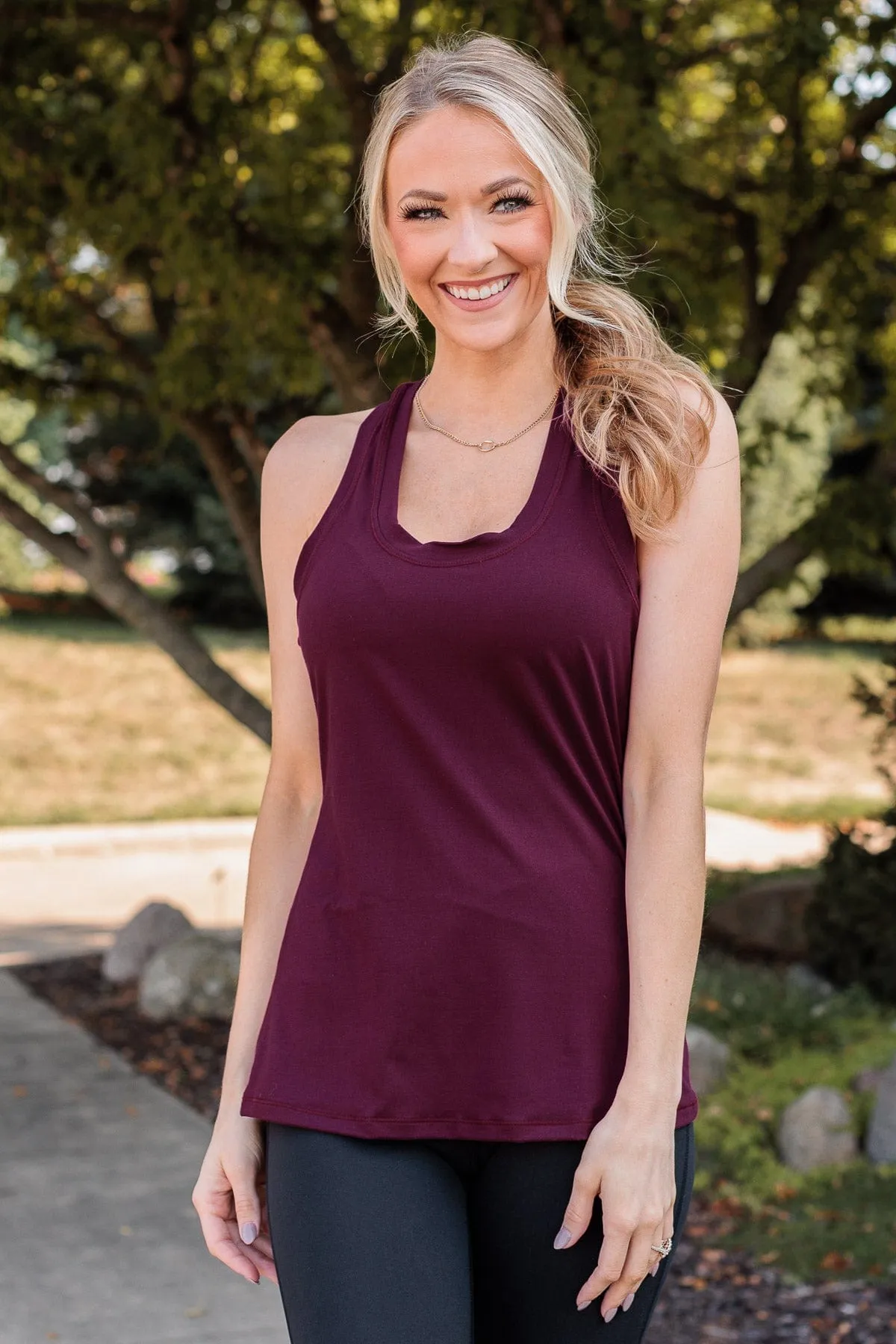 Wanting Success Racerback Tank- Burgundy