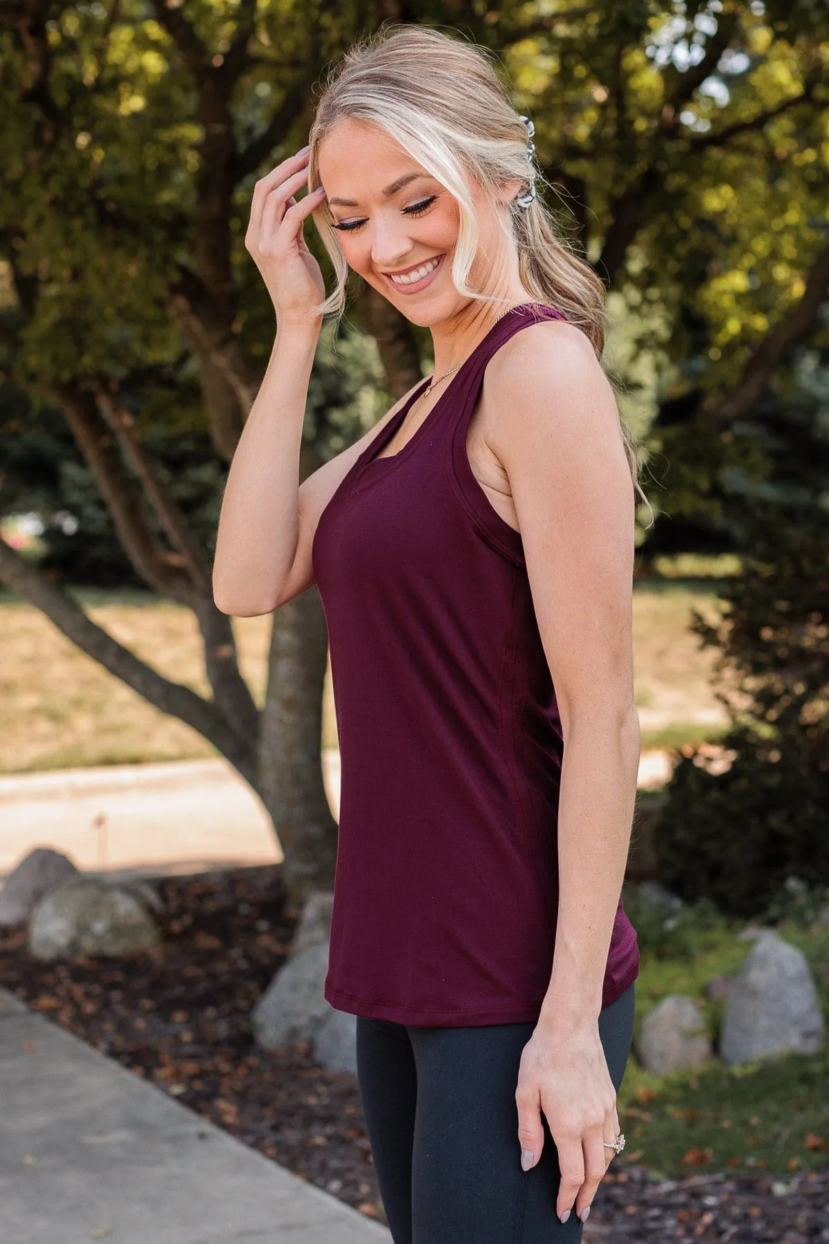 Wanting Success Racerback Tank- Burgundy