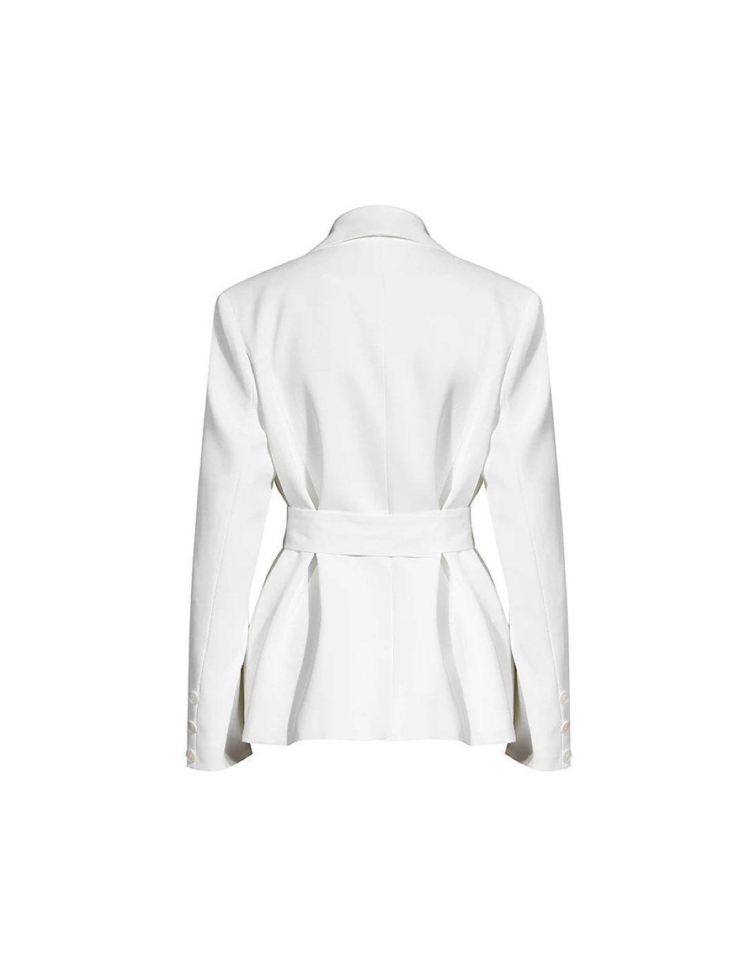 White Wide Leg Trousers And Jacket Set