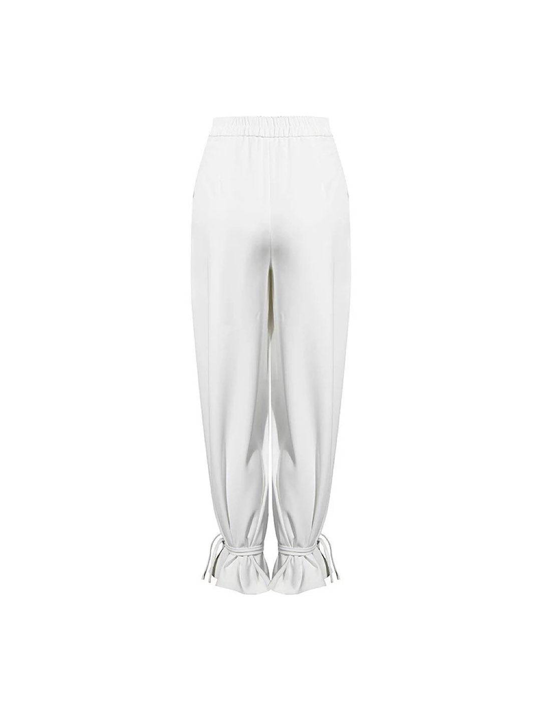 White Wide Leg Trousers And Jacket Set