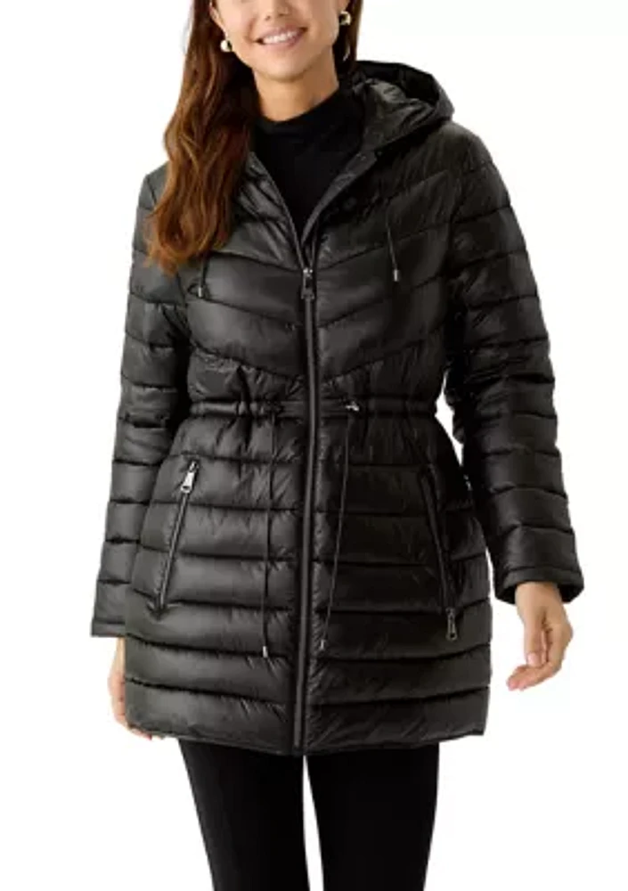 Women's Packable Mid Length Puffer Jacket